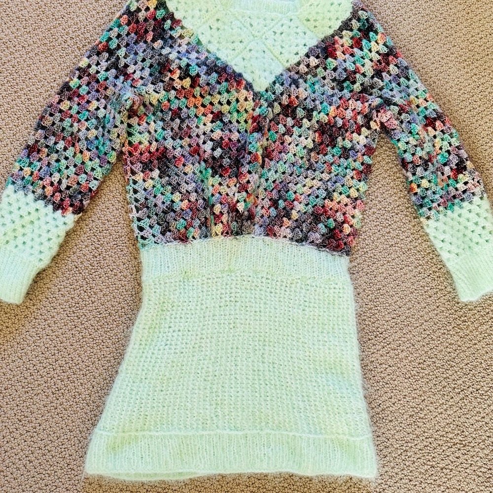 Crochet Knit Sweater Dress